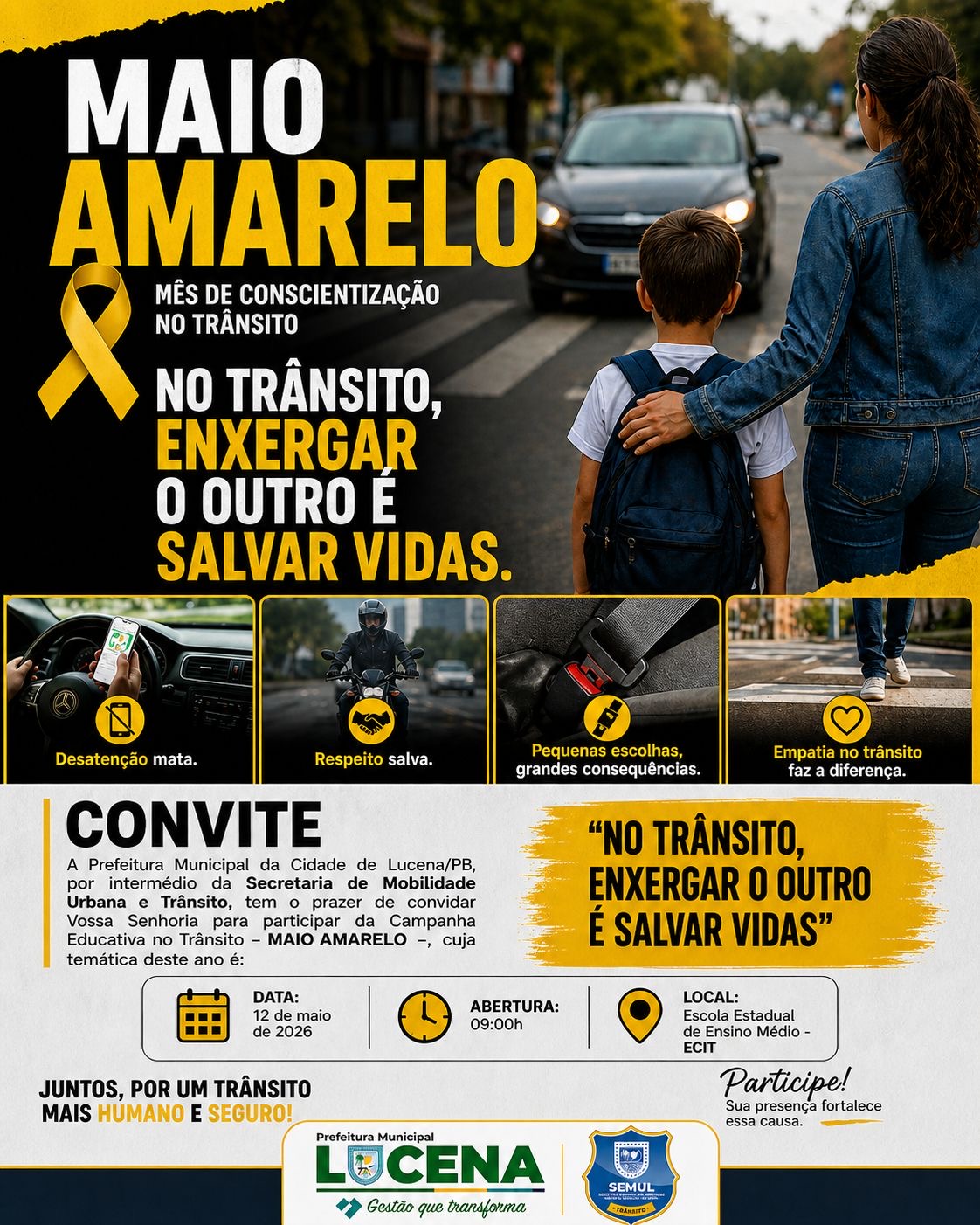 MAIO AMARELO EM LUCENA